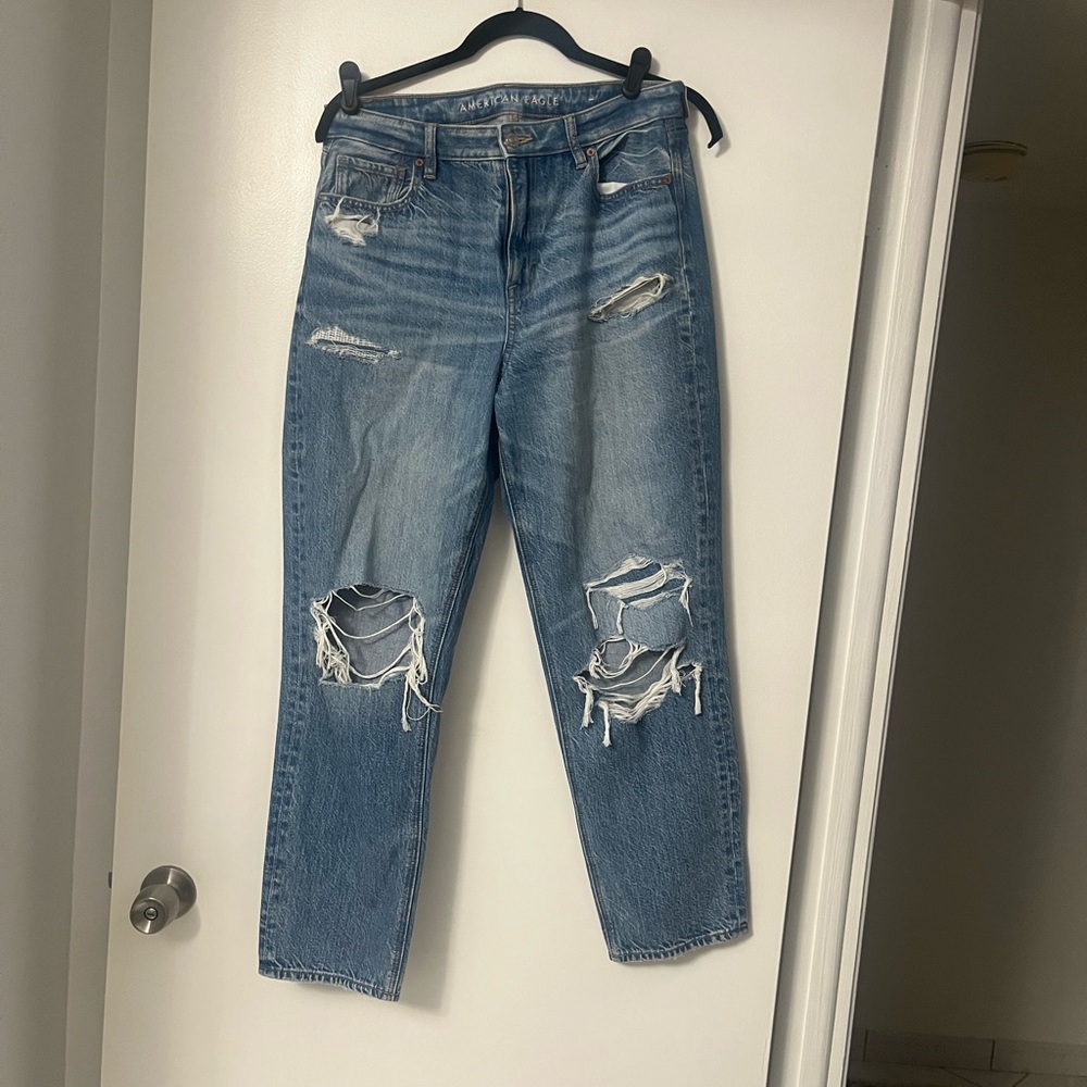 American Eagle Outfitters Blue Boyfriend Jeans Distressed